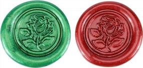 img 1 attached to 12-Piece Antique Metallic Green And Red Sealing Wax Sticks With Wicks - Perfect For Wax Seal Stamp And Manuscript Sealing