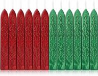 12-компонентные антикварные металлические зеленые и красные восковые палочки с фитилями - идеально подходят для сургучной печати и запечатывания рукописи логотип