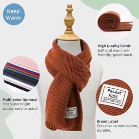 img 2 attached to Kids Winter Infinity Scarf: Knit Cotton Neck Warmer For Boys & Girls Ages 3-15