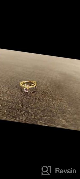 img 1 attached to 18K Gold Vermeil Criss Cross Engagement Ring Pave X Ring Contemporary Criss-Cross Band Double Band Solitaire Ring Promise Ring review by Isaac Valdivieso