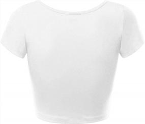 img 1 attached to MBJ WT1864 Womens Basic Round Neck Short Sleeve Crop Top