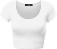 mbj wt1864 womens basic round neck short sleeve crop top logo