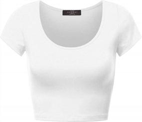 img 3 attached to MBJ WT1864 Womens Basic Round Neck Short Sleeve Crop Top