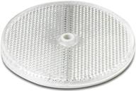🚍 clear round front reflector white pack of 5 for trailers fence gate posts - 3.165 ø logo