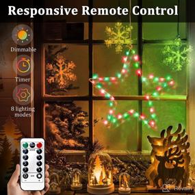 img 3 attached to 🎄 3 Pack Christmas Window Star Lights - 45 LED Star Lights, Battery Operated, 8 Lighting Modes, Remote Controls - Xmas Home Party Garden Patio Porch Indoor Outdoor Decor (Red and Green)