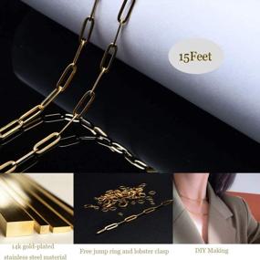 img 3 attached to Upgrade Your Jewelry Game With Buufan'S 14K Gold Plated Paperclip Necklace Bracelet Anklet Set