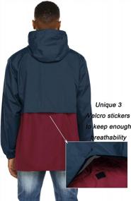 img 3 attached to Men'S Lightweight Raincoat Waterproof Active Outdoor Hooded Rain Jacket Trench Coats
