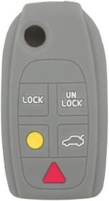 img 3 attached to 🔑 SEGADEN Gray Silicone Cover Protector Case Sleeve for VOLVO 5 Button Flip Remote Key Fob CV4781