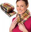 soothe your aches with sunnybay microwavable heating pad - neck & shoulder wrap, london plaid design - versatile, weighted beanbag for instant pain relief! logo