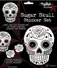 img 1 attached to 🌹 Sunny Buick Rose Sugar Skull Set: 5 White Stickers/Decals Collection