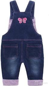 img 3 attached to 👖 Adorable KIDSCOOL SPACE Baby Girl Jean Overalls: Toddler Denim Bunny Outfit, Perfect for Your Little One!