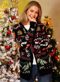 img 1 attached to Christmas Sweater Jumpsuits Snowflakes Reindeer Women's Clothing : Jumpsuits, Rompers & Overalls