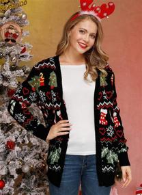 img 2 attached to Christmas Sweater Jumpsuits Snowflakes Reindeer Women's Clothing : Jumpsuits, Rompers & Overalls