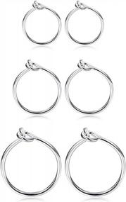 img 4 attached to 925 Sterling Silver Small Hoop Earrings Set For Women And Girls - 3 Pairs Sleeper Earrings With Piercing Jewelry In 6MM, 8MM, And 10MM Sizes