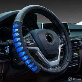 img 4 attached to Steering Wheel Leather Anti Slip Design Interior Accessories