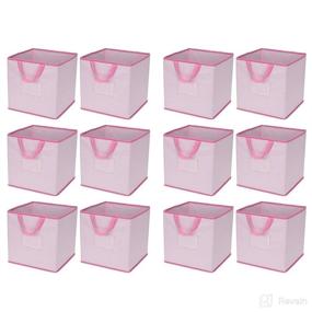 img 4 attached to Delta Children 12 Piece Foldable Storage Cubes/Bins in Subtle Pink Shade
