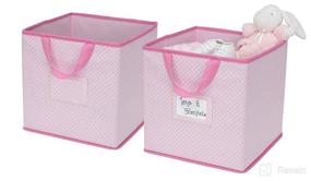 img 1 attached to Delta Children 12 Piece Foldable Storage Cubes/Bins in Subtle Pink Shade