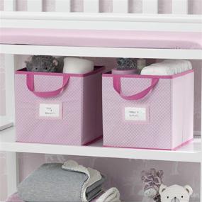 img 3 attached to Delta Children 12 Piece Foldable Storage Cubes/Bins in Subtle Pink Shade