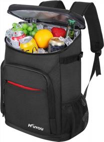 img 4 attached to 35 Can Leakproof Insulated Ice Backpack With Picnic Mat - Perfect For Lunch, Travel, Camping & Hiking!