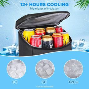 img 3 attached to Герметичный рюкзак для льда на 35 банок с ковриком для пикника - идеально подходит для обеда, путешествий, кемпинга и пеших прогулок!