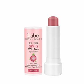 img 3 attached to Babo Botanicals 70+% Organic Tinted Mineral Lip Conditioner SPF 15, Water-Resistant Lip Balm, Wild Rose - 0.15 Oz