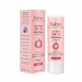 img 4 attached to Babo Botanicals 70+% Organic Tinted Mineral Lip Conditioner SPF 15, Water-Resistant Lip Balm, Wild Rose - 0.15 Oz