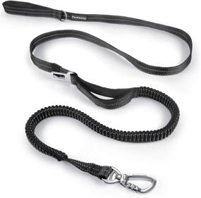 img 4 attached to 🐾 7FT Heavy Duty Bungee Dog Leash with Car Seat Belt - Training Leash for Medium to Large Breed Dogs, Multifunctional and Padded Handles (Black, Bungee Style)