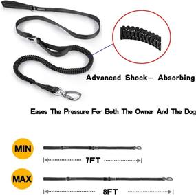 img 2 attached to 🐾 7FT Heavy Duty Bungee Dog Leash with Car Seat Belt - Training Leash for Medium to Large Breed Dogs, Multifunctional and Padded Handles (Black, Bungee Style)