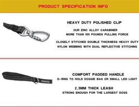 img 1 attached to 🐾 7FT Heavy Duty Bungee Dog Leash with Car Seat Belt - Training Leash for Medium to Large Breed Dogs, Multifunctional and Padded Handles (Black, Bungee Style)