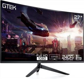 img 4 attached to GTEK F2740C Frameless FreeSync Display - 240Hz, Flicker-Free, Curved Screen with Blue Light Filter & 1920X1080P Resolution