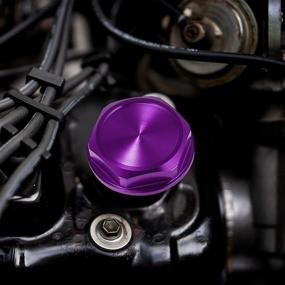 img 3 attached to 🔴 X AUTOHAUX Purple Aluminium Alloy Gas Engine Oil Filler Cap Plug Cover | Toyota RAV4 Corolla 4Runner Sienna Tundra Tacoma Camry Venza C-HR