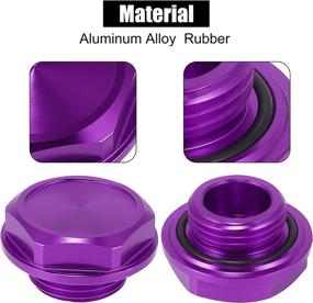 img 1 attached to 🔴 X AUTOHAUX Purple Aluminium Alloy Gas Engine Oil Filler Cap Plug Cover | Toyota RAV4 Corolla 4Runner Sienna Tundra Tacoma Camry Venza C-HR