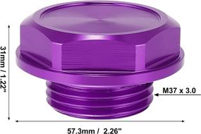 img 2 attached to 🔴 X AUTOHAUX Purple Aluminium Alloy Gas Engine Oil Filler Cap Plug Cover | Toyota RAV4 Corolla 4Runner Sienna Tundra Tacoma Camry Venza C-HR