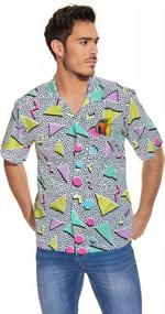 img 2 attached to Funky And Stylish 80S And 90S Button Up Shirts For Men By MIAIULIA: Perfect For The Beach And Beyond!