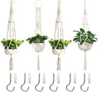 add vibrant greenery to your home with zoutog's set of 4 handcrafted macrame plant hangers logo