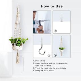 img 2 attached to Add Vibrant Greenery To Your Home With ZOUTOG'S Set Of 4 Handcrafted Macrame Plant Hangers