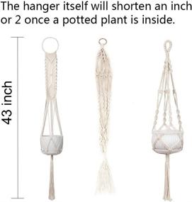 img 1 attached to Add Vibrant Greenery To Your Home With ZOUTOG'S Set Of 4 Handcrafted Macrame Plant Hangers