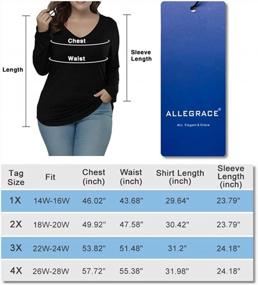 img 2 attached to Flattering Allure: Plus Size Long Sleeve Tees With Asymmetric Hem For Casual Chic Look By ALLEGRACE