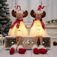 add holiday cheer with gmoegeft's rudolph & moose reindeer lights - xmas decoration pack of 2 logo