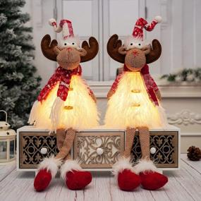 img 4 attached to Add Holiday Cheer With GMOEGEFT'S Rudolph & Moose Reindeer Lights - Xmas Decoration Pack Of 2
