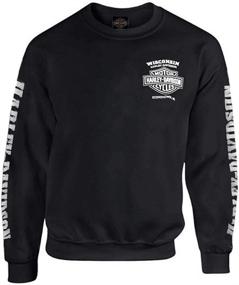 img 2 attached to 🏍️ Bold and Stylish: Harley-Davidson Men's Lightning Crest Fleece Pullover Sweatshirt in Black