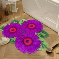 abreeze 35x25 purple daisy floral shaggy anti-slip bathroom rug accent carpet plush water absorbent area rug for bedroom/sofa/kitchen. logo