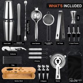 img 3 attached to Complete 24-Piece Cocktail Shaker Bartender Kit with Stand and More Professional Bar Tools