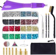 enhanced rhinestone hotfix set – includes 5440 diamonds in 14 colorful shades, portable plastic box, diy 💎 hotfix applicator tool with 5 jewel sizes, upgraded bedazzle kit with wax pencils, 7 tips, tweezers, brush (pink) logo