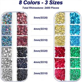 img 3 attached to Enhanced Rhinestone Hotfix Set – Includes 5440 Diamonds in 14 Colorful Shades, Portable Plastic Box, DIY 💎 Hotfix Applicator Tool with 5 Jewel Sizes, Upgraded Bedazzle Kit with Wax Pencils, 7 Tips, Tweezers, Brush (Pink)