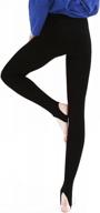 women's petite fleece-lined thick thermal leggings - winter warm opaque tights with control top pantyhose (black) logo