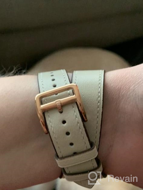 img 1 attached to WFEAGL Compatible Watch Band 40Mm 38Mm, Top Grain Leather Double Tour Band With Gold Adapter (The Same As Series 4 With Gold Stainless Steel Case In Color) For Watch Series 4/3/2/1 (Black Band) review by Adam Aponte