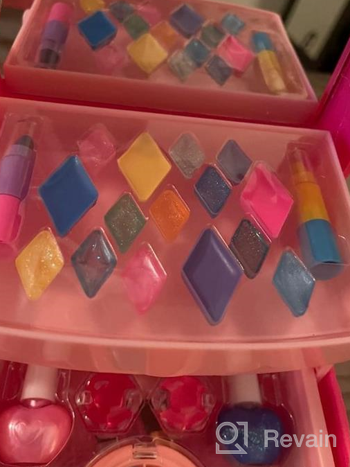 img 1 attached to KIZCITY Washable Kids Makeup Kit - 50-Piece Set Of Safe And Non-Toxic Cosmetics For Little Girls, Perfect Frozen Toy For Ages 3-12 | Ideal Christmas Or Birthday Gift For Toddlers And Kids review by Abdy Traini