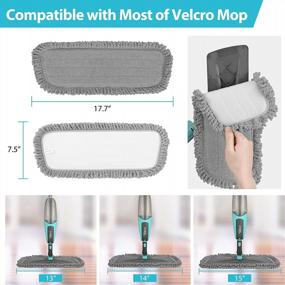 img 2 attached to 6PCS 17.7 X 7.5Inch Reusable Washable Microfiber Spray Mop Heads Refills For Wet/Dry Floor Cleaning Compatible With Tsmine Home Commercial Floor Care System