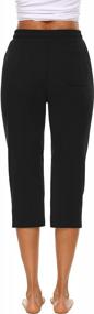 img 1 attached to Women'S Comfy Capri Yoga Pants: THANTH Loose Drawstring Lounge Pajama Workout Joggers With Pockets.